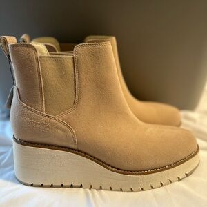 Cole Haan Beige Suede Ankle Booties